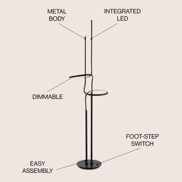 Sketch 64" Minimalist Dimmable Metal Integrated LED Floor Lamp - JONATHAN Y